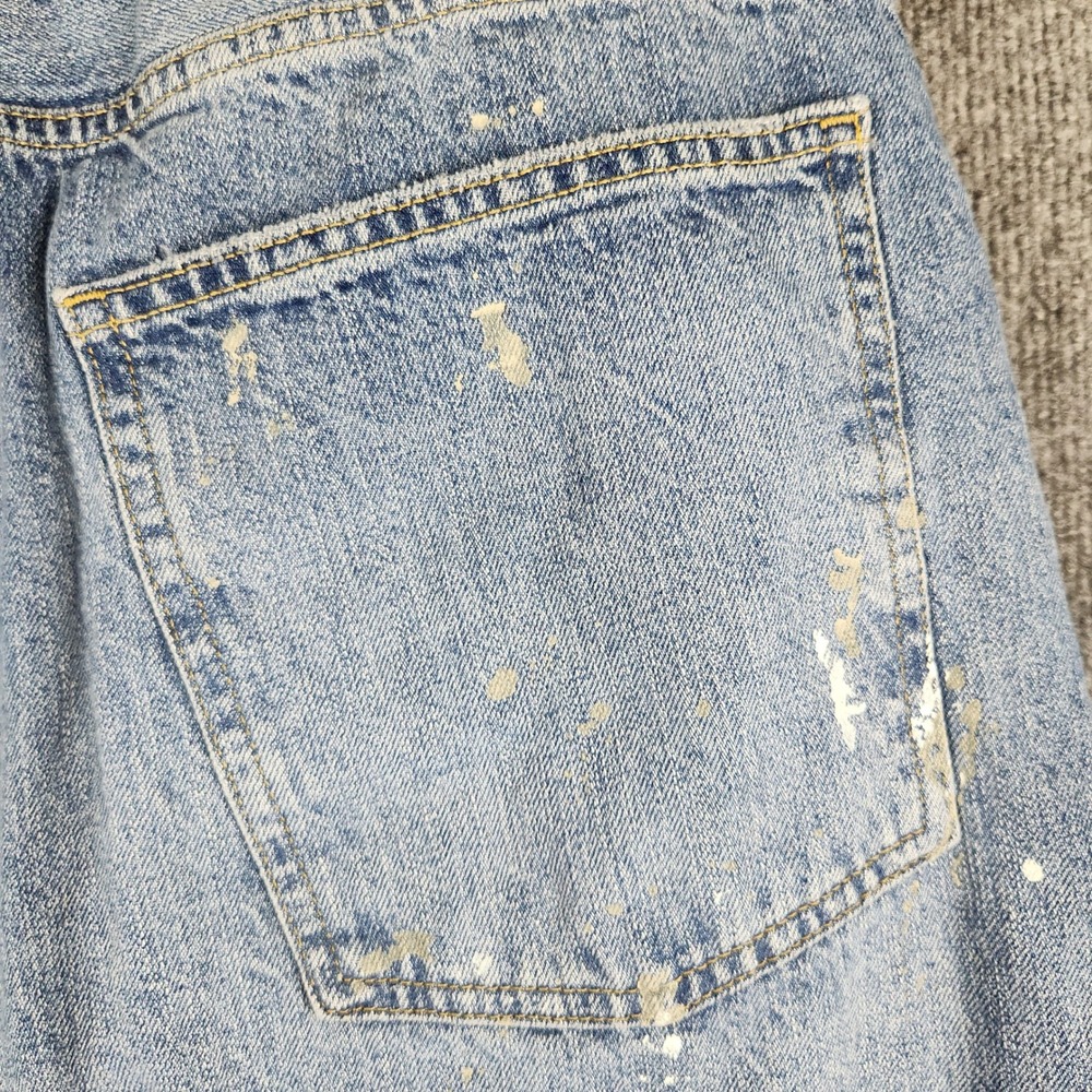 Zara Man Jeans Painted Splatter Light Wash Relaxed Denim Mens Size 36 Blue - Picture 6 of 11